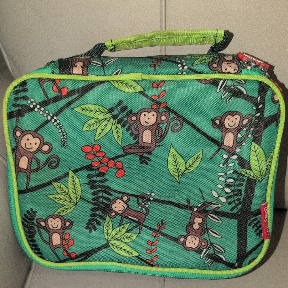 Cheeky kids Green Monkey Print Lunch Box - Picture 1 of 7